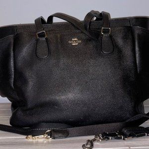 Coach Black Leather Diaper Bag